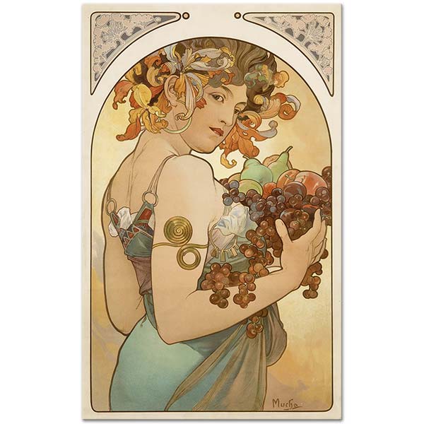 Alphonse Mucha Fruit Art Print