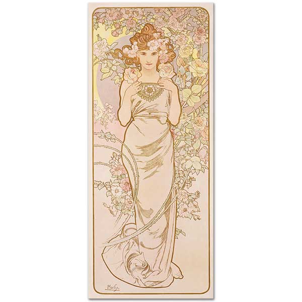 Alphonse Mucha The Flower Series Rose Art Print