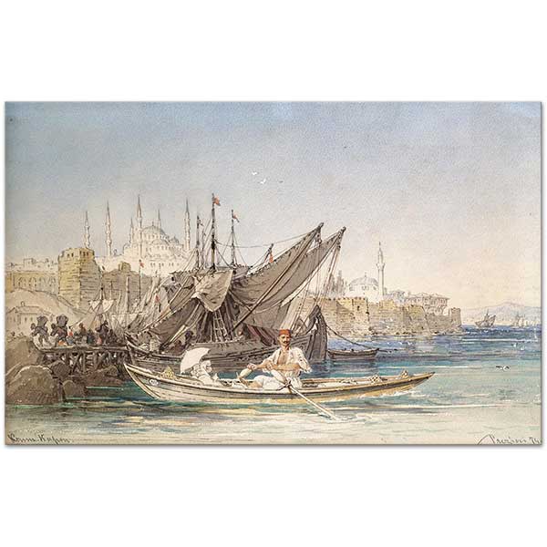 Amadeo Preziosi The Harbour Constantinople Art Print