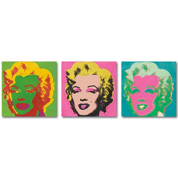 Andy Warhol Marilyn Monroe Üçlü Set Kanvas Tablo