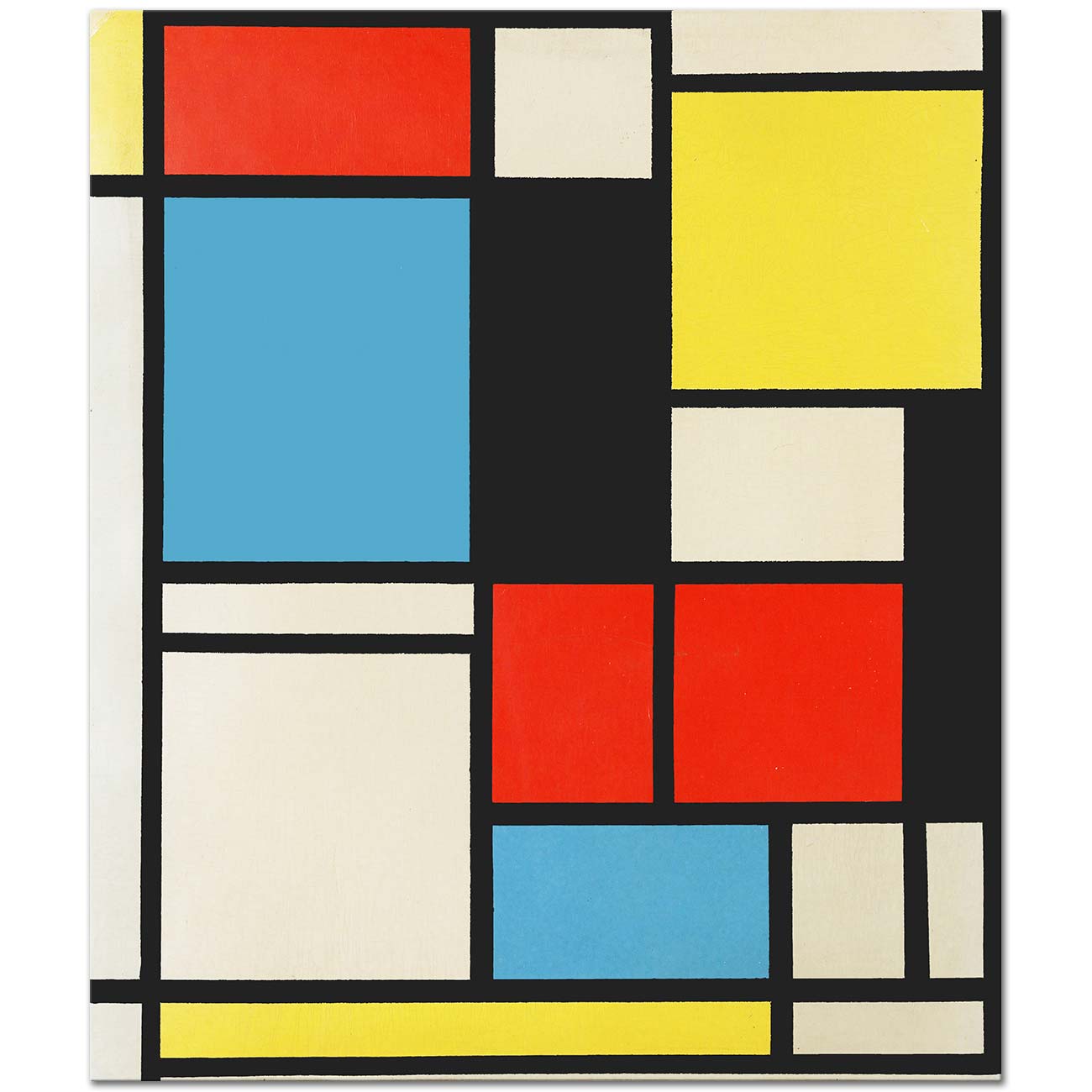 Piet Mondrian Composition in Blue Red and Yellow Art Print | CANVASTAR