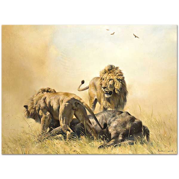 Donald Grant Lions in a Landscape Art Print