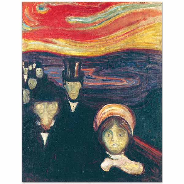 Edvard Munch Anxiety Art Print