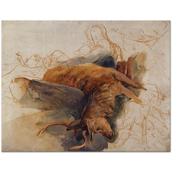 Edwin Henry Landseer A Dead Stag Art Print
