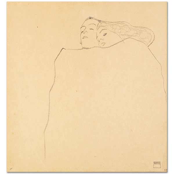 Egon Schiele Sleeping Couple Art Print