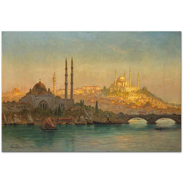 Ernst Koerner Valide And The Suleymaniye Mosque Istanbul Art Print
