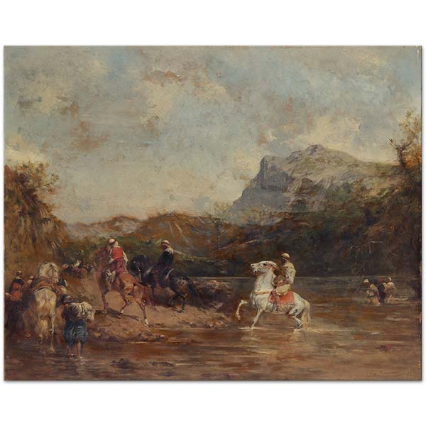 Eugene Fromentin Arabs Crossing A Ford Art Print