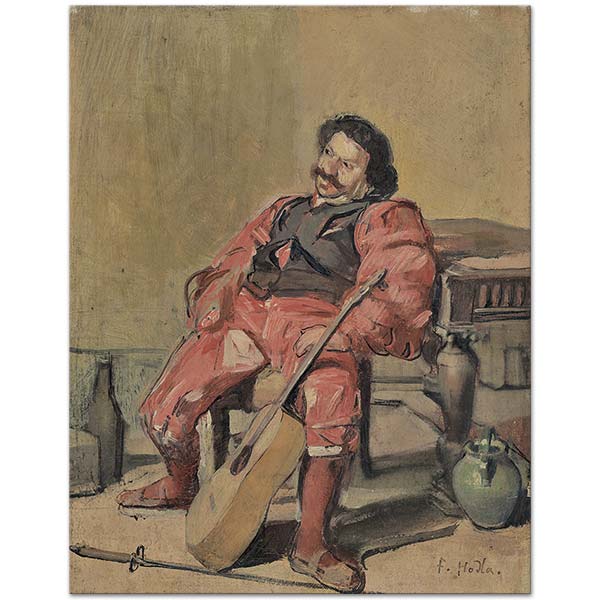 Ferdinand Hodler Sitting Man With Guitar Art Print