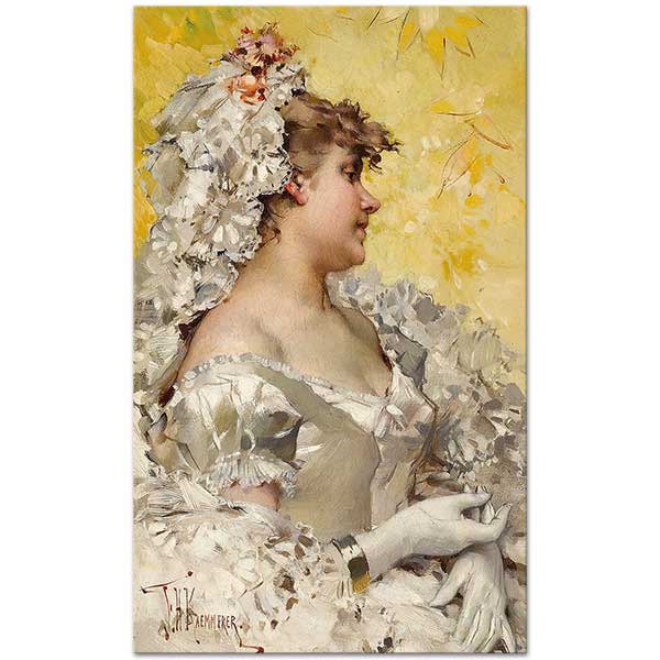 Frederik Hendrik Kaemmerer Lady In White Art Print