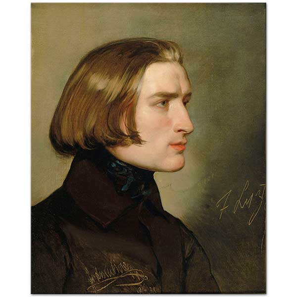 Friedrich von Amerling Franz List'in Portresi Kanvas Tablo
