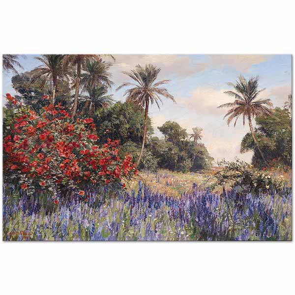 Georg Macco Southern Landscape With Lavender Art Print
