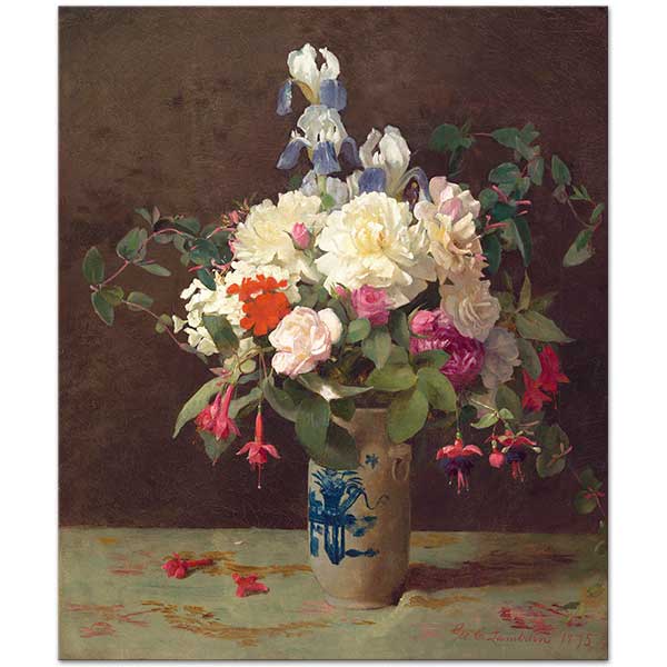 George Cochran Lambdin Vase of Flowers Art Print