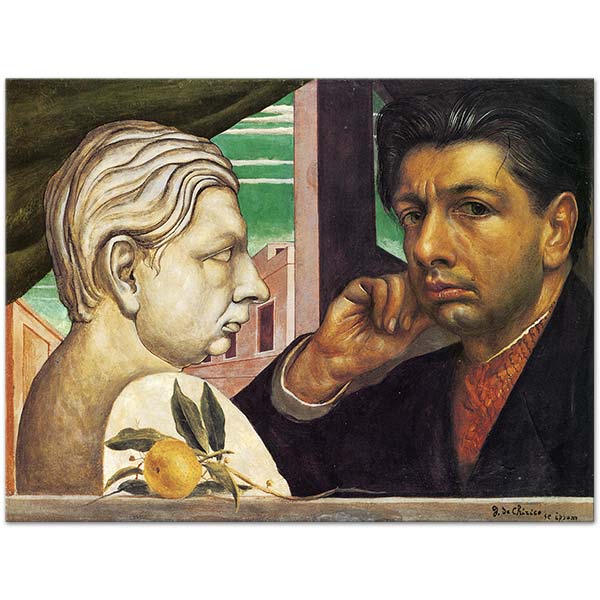 Giorgio de Chirico Kendi Portresi Kanvas Tablo