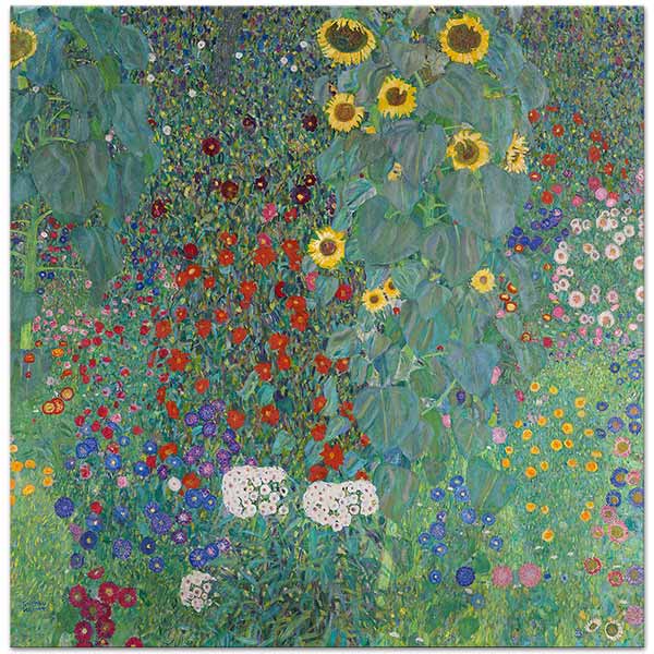 Gustav Klimt Sunflowers In The Garden Art Print