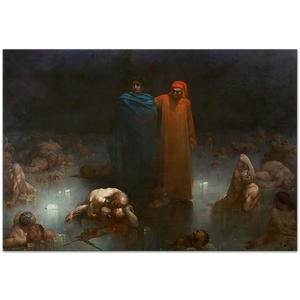 Gustave Dore Dante And Virgil In The Hell Art Print