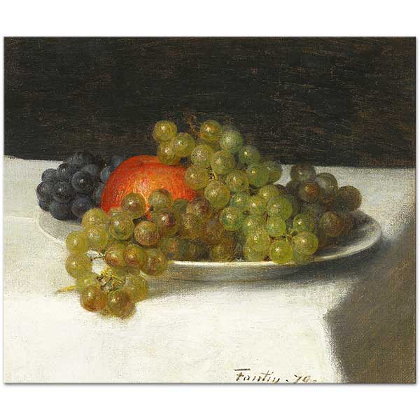 Henri Fantin Latour Apple And Grapes Art Print