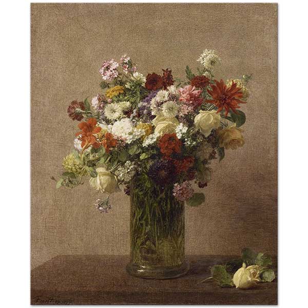 Henri Fantin-Latour Normandiya Çiçekleri Kanvas Tablo