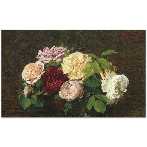 Henri Fantin Latour Roses De Nice On A Table Art Print
