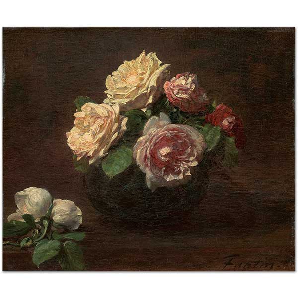 Henri Fantin Latour Roses In A Bowl Art Print