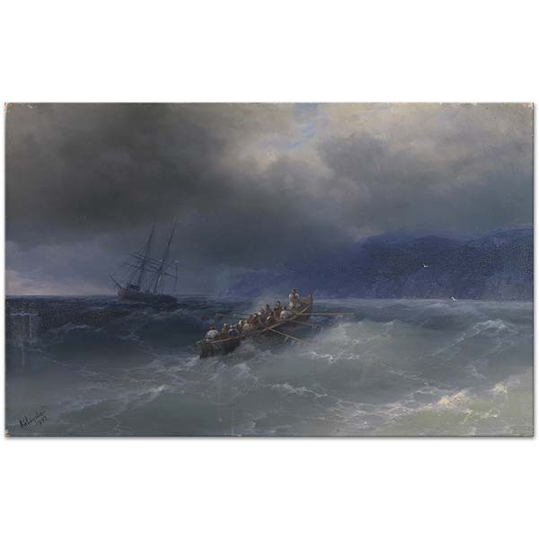 Ivan Aivazovsky Rescue Boat in Strom Art Print