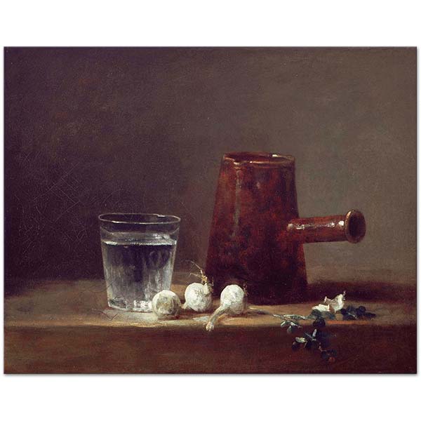 Jean Baptiste Simeon Chardin Cezve ve Su Bardağı Kanvas Tablo