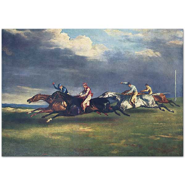 Jean Louis Theodore Gericault Epsom Derby Art Print