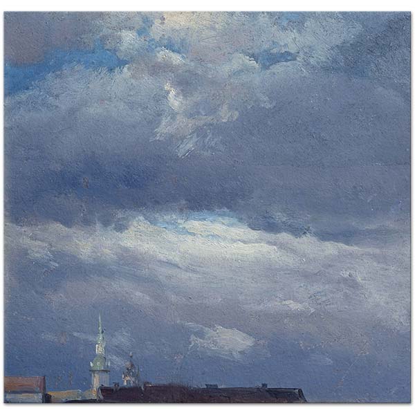 Johan Christian Dahl Dresden'de Bulutlar Kanvas Tablo