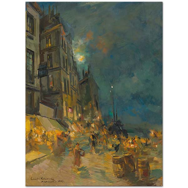 Konstantin Korovin Marseilles Quay By Night Art Print