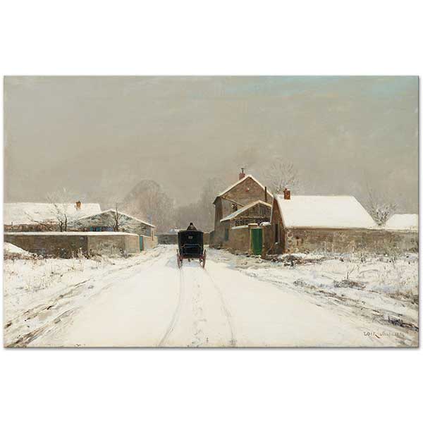 Luigi Loir L'Avenue de Neully on a Winter Day Art Print