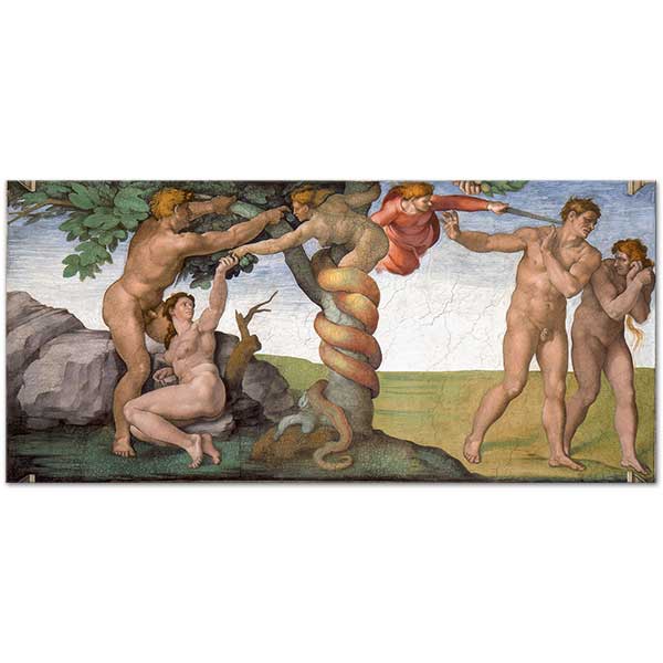 Michelangelo Buonarroti The Fall and Expulsion from Garden of Eden Art Print