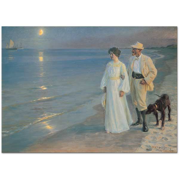 Peder Severin Krøyer Summer Evening on the Beach at Skagen Art Print