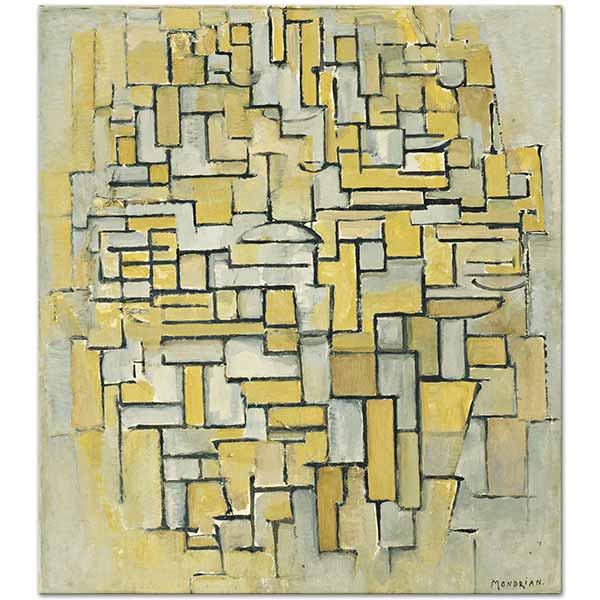 Piet Mondrian Kahverengi ve Grili Kompozisyon