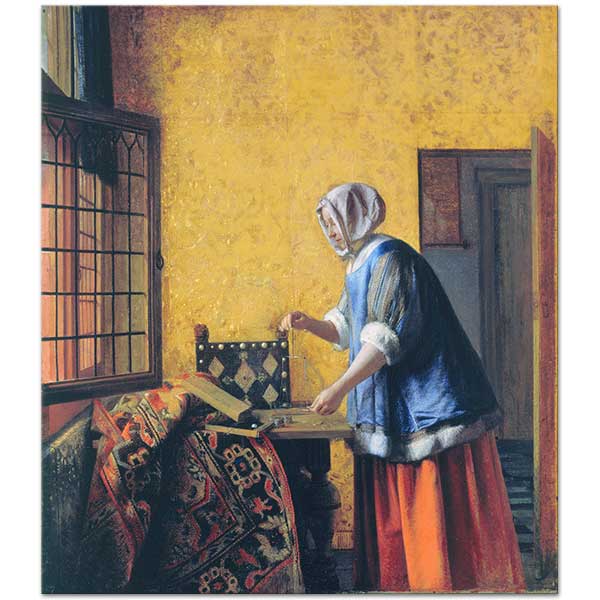 Pieter de Hooch A Woman with a Pair of Scales Art Print