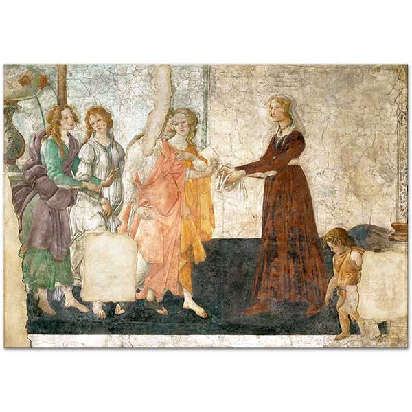 Sandro Botticelli Venüs ve Üç Güzellerin Genç Kadına Hediyesi Kanvas Tablo