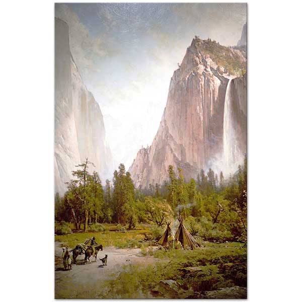 Thomas Hill Yosemite Vadisinde Şelale Kanvas Tablo