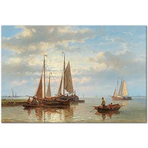 Abraham Hulk Sailing Boats On Rough Seas Art Print