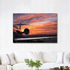 Aircraft in the Sunset Sky Art Print