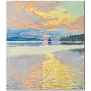 Akseli Gallen Kallela Sunset Over Lake Ruovesi Art Print