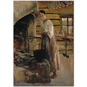 Akseli Gallen Kallela Woman Cooking Whitefish Art Print