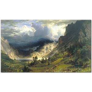 Albert Bierstadt Rocky Dağlarında Fırtına Kanvas Tablo