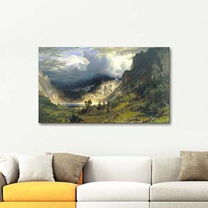 Albert Bierstadt Rocky Dağlarında Fırtına Kanvas Tablo
