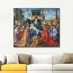 Albrecht Dürer Gül Çelenkli Kutlama Kanvas Tablo