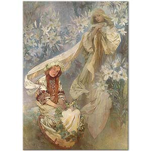 Alphonse Mucha Madonna of the Lilies Art Print