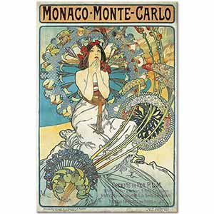 Alphonse Mucha Monaco Monte Carlo Art Print