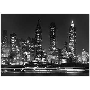 Andreas Feininger Downtown Manhattan by Night Art Print