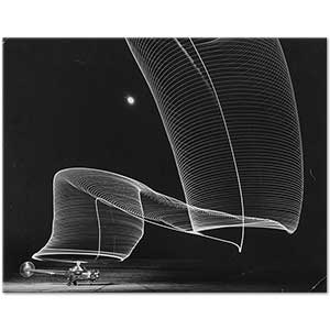 Andreas Feininger Gece Uçuşunda Helikopter İzleri Kanvas Tablo