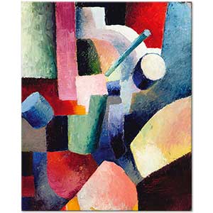 August Macke Colored Composition Of Forms Art Print