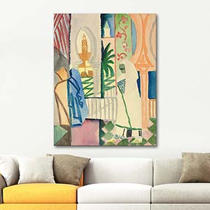 August Macke In The Temple Hall Art Print
