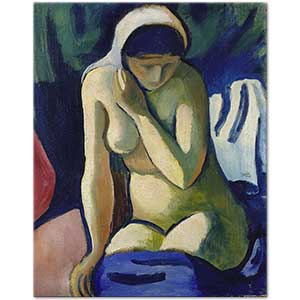 August Macke Naked Girl with Headscarf Art Print