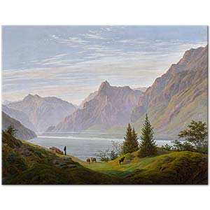 Caspar David Friedrich Landscape With Mountain Lake Art Print